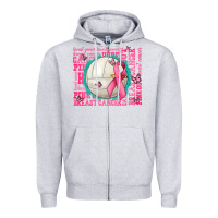 Heather Grey pink out breast cancer volleyballs Zipper Hoodie - AdoDesignShop