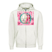 Oatmeal Heather pink out breast cancer volleyballs Zipper Hoodie - AdoDesignShop