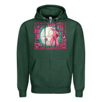 Sports Green pink out breast cancer volleyballs Zipper Hoodie - AdoDesignShop
