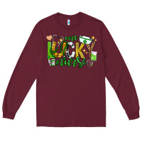 Burgundy st patricks day one lucky nurse Long Sleeve Tee - Neo Western