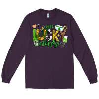 Plum st patricks day one lucky nurse Long Sleeve Tee - Neo Western