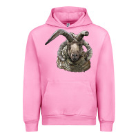 Fuchsia Pink navajo churro sheep head Urban Hoodie - LillyAllenDesigns
