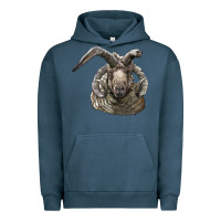 Pigment Midnight Navy navajo churro sheep head Urban Hoodie - LillyAllenDesigns