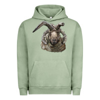 Pigment Oil Green navajo churro sheep head Urban Hoodie - LillyAllenDesigns