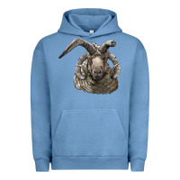 Pigment Pebble Blue navajo churro sheep head Urban Hoodie - LillyAllenDesigns
