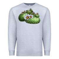 Heather Grey blossfeldia cactus Premium Sweatshirt - LillyAllenDesigns