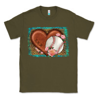 Army Green western leopard baseball heart Classic Tee - HRA Design Shop