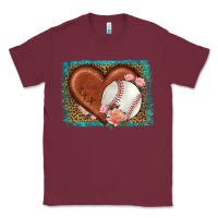 Burgundy western leopard baseball heart Classic Tee - HRA Design Shop