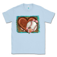Dusty Blue western leopard baseball heart Classic Tee - HRA Design Shop