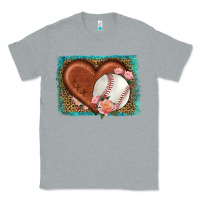 Heather Grey western leopard baseball heart Classic Tee - HRA Design Shop