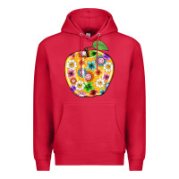 Cardinal colorful flora apple teacher Premium Hoodie - NancyCooperArtShop