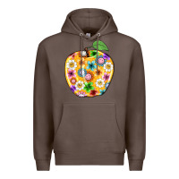 Coffee colorful flora apple teacher Premium Hoodie - NancyCooperArtShop