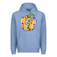 Colony Blue colorful flora apple teacher Premium Hoodie - NancyCooperArtShop