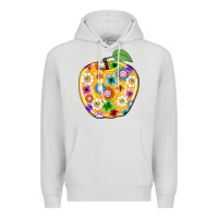 Dove Grey colorful flora apple teacher Premium Hoodie - NancyCooperArtShop