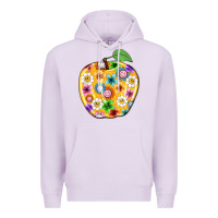 Lilac colorful flora apple teacher Premium Hoodie - NancyCooperArtShop