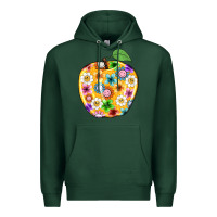 Sports Green colorful flora apple teacher Premium Hoodie - NancyCooperArtShop