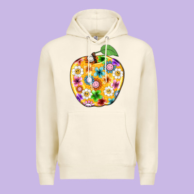 Colorful Flora Apple Teacher Premium Hoodie Designed By Nancycooperartshop