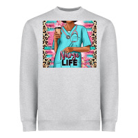Heather Grey nurse life afro woman Heavyweight Sweatshirt - RanaPortraitStore