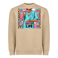 Mushroom nurse life afro woman Heavyweight Sweatshirt - RanaPortraitStore