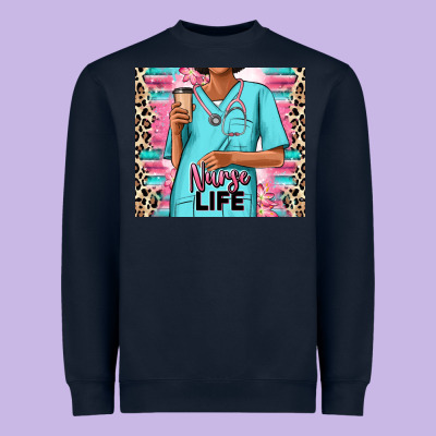 Heavyweight Sweatshirt nurse life afro woman