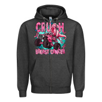 Charcoal Heather crush breast cancer Zipper Hoodie - AdoDesignShop