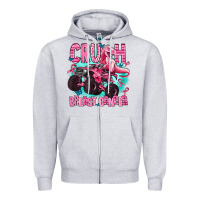 Heather Grey crush breast cancer Zipper Hoodie - AdoDesignShop