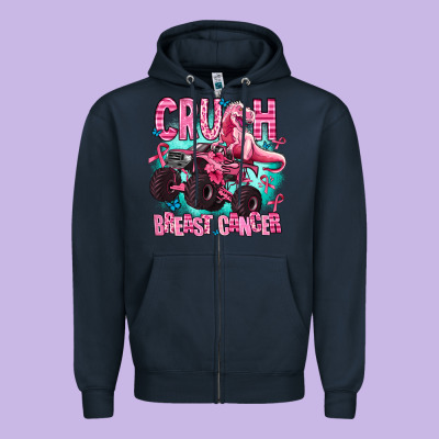 Crush Breast Cancer Zipper Hoodie Designed By Adodesignshop