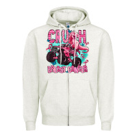 Oatmeal Heather crush breast cancer Zipper Hoodie - AdoDesignShop