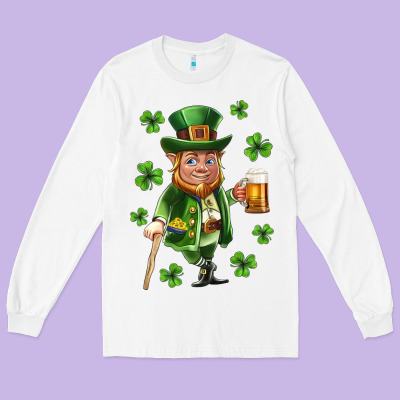 St Patricks Elf Long Sleeve Tee Designed By Neo Western