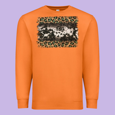 Leopard Cowhide Pattern Background Premium Sweatshirt Designed By Jasminsmagicworld