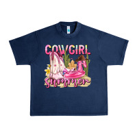 Navy cowgirl summer Urban Heavy Tee - texasbilliewilder