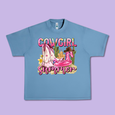 Cowgirl Summer Urban Heavy Tee Designed By Texasbilliewilder