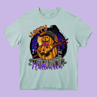 Happy Halloween Heavy Core Tee Designed By Sublimationcraftshop
