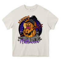 Cream Happy Halloween Heavy Core Tee - SublimationCraftShop