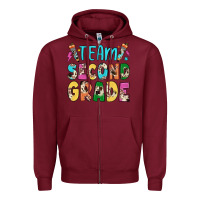 Burgundy team second grade Zipper Hoodie - JahusDesignShop