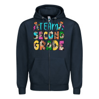 Navy team second grade Zipper Hoodie - JahusDesignShop