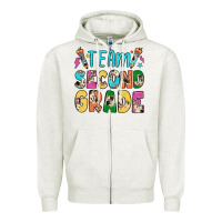 Oatmeal Heather team second grade Zipper Hoodie - JahusDesignShop
