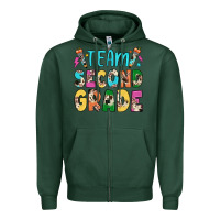 Sports Green team second grade Zipper Hoodie - JahusDesignShop