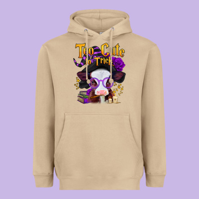 Too Cute To Trick Halloween Baby Calf Heavyweight Hoodie Designed By Jasminsmagicworld
