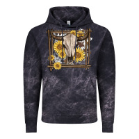 Cloud Black western bull skull Vintage Hoodie - MaliasSmallBusiness