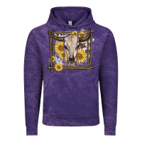 Cloud Purple western bull skull Vintage Hoodie - MaliasSmallBusiness