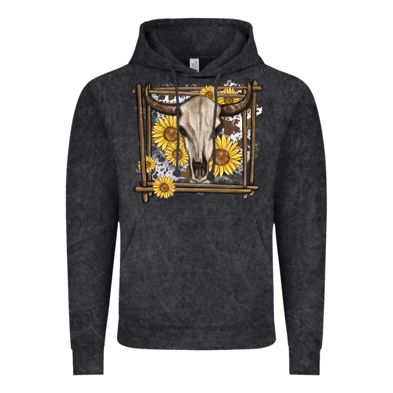 Western Bull Skull Vintage Hoodie by MaliasSmallBusiness | Teevron