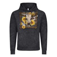 Vintage Black western bull skull Vintage Hoodie - MaliasSmallBusiness