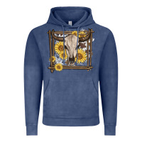 Vintage Denim western bull skull Vintage Hoodie - MaliasSmallBusiness