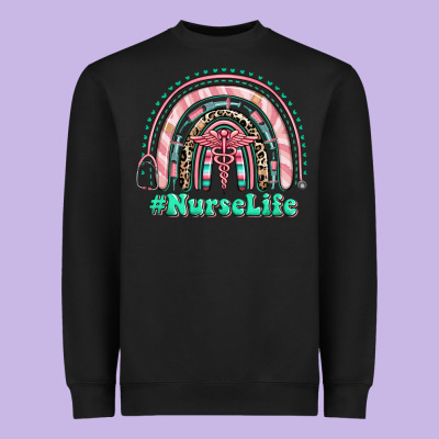 Heavyweight Sweatshirt nurse life rainbow