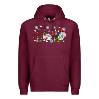 Burgundy christmas nurse Premium Hoodie - MaliasSmallBusiness