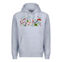 Heather Grey christmas nurse Premium Hoodie - MaliasSmallBusiness