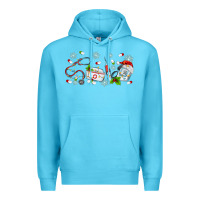 Ocean Blue christmas nurse Premium Hoodie - MaliasSmallBusiness