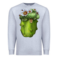 Heather Grey blossfeldia cacti Premium Sweatshirt - LillyAllenDesigns