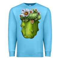 Ocean Blue blossfeldia cacti Premium Sweatshirt - LillyAllenDesigns